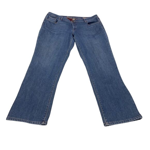 Natural Reflections Womens Flannel Lined Medium Wash Jeans 16 Outdoors Workwear - Picture 1 of 10